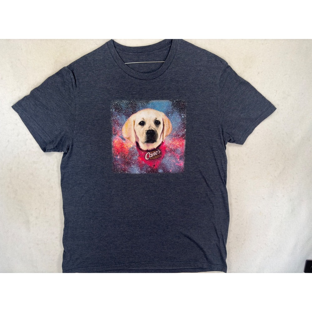 Raising Cane's Chicken Fingers Space Dog Galaxy Mascot T-Shirt Heather Gray XL